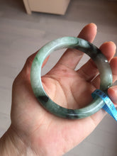 Load image into Gallery viewer, 60.3mm certified type A 100% Natural green/black Jadeite Jade bangle BM42-8565
