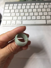 Load image into Gallery viewer, Size 11 100% natural type A oily dark green  broad jadeite jade band ring thumb ring PC246-7

