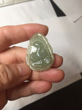 Load image into Gallery viewer, Type A 100% Natural  Light Green gray (淡油冰)Jadeite Jade Snake Pendant Lucky Wisdom Prosperity Zodiac Snake PC234
