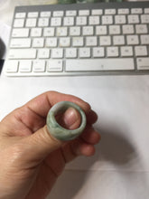 Load image into Gallery viewer, Size 11 100% natural type A oily dark green  broad jadeite jade band ring thumb ring PC246-7
