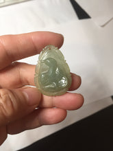 Load image into Gallery viewer, Type A 100% Natural  Light Green gray (淡油冰)Jadeite Jade Snake Pendant Lucky Wisdom Prosperity Zodiac Snake PC234

