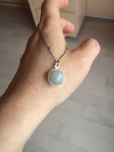 Load image into Gallery viewer, 12mm 100% natural type A gray Jadeite Jade simple is the best series pendant PF43

