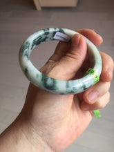 Load image into Gallery viewer, 56.8mm certificated Type A 100% Natural white/green/purple Jadeite Jade bangle E47-6211
