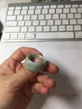 Load image into Gallery viewer, Size 11 100% natural type A oily dark green  broad jadeite jade band ring thumb ring PC246-7
