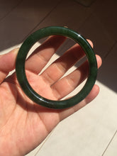 Load image into Gallery viewer, 59.5mm certified 100% Natural dark green/black nephrite (碧玉)  bangle HN150-0509
