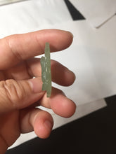 Load image into Gallery viewer, Type A 100% Natural  Light Green gray (淡油冰)Jadeite Jade Snake Pendant Lucky Wisdom Prosperity Zodiac Snake PC234
