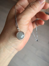 Load image into Gallery viewer, 12mm 100% natural type A gray Jadeite Jade simple is the best series pendant PF43
