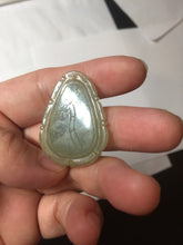 Load image into Gallery viewer, Type A 100% Natural  Light Green gray (淡油冰)Jadeite Jade Snake Pendant Lucky Wisdom Prosperity Zodiac Snake PC234
