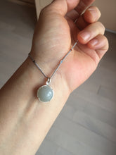 Load image into Gallery viewer, 12mm 100% natural type A gray Jadeite Jade simple is the best series pendant PF43
