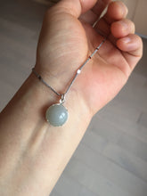 Load image into Gallery viewer, 12mm 100% natural type A gray Jadeite Jade simple is the best series pendant PF43

