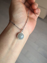 Load image into Gallery viewer, 12mm 100% natural type A gray Jadeite Jade simple is the best series pendant PF43
