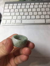 Load image into Gallery viewer, Size 11 100% natural type A oily dark green  broad jadeite jade band ring thumb ring PC246-7
