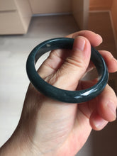 Load image into Gallery viewer, 52.5mm Certified Type A 100% Natural dark green/blue/gray/black Guatemala Jadeite bangle PB276-0696
