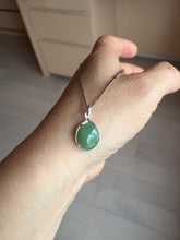 Load image into Gallery viewer, 12x10mm 100% natural type A green/gray Jadeite Jade simple is the best series pendant PF42
