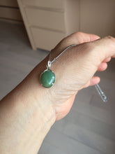 Load image into Gallery viewer, 12x10mm 100% natural type A green/gray Jadeite Jade simple is the best series pendant PF42
