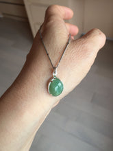 Load image into Gallery viewer, 12x10mm 100% natural type A green/gray Jadeite Jade simple is the best series pendant PF42
