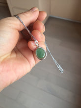 Load image into Gallery viewer, 12x10mm 100% natural type A green/gray Jadeite Jade simple is the best series pendant PF42

