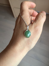 Load image into Gallery viewer, 12x10mm 100% natural type A green/gray Jadeite Jade simple is the best series pendant PF42
