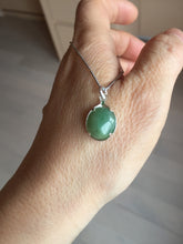 Load image into Gallery viewer, 12x10mm 100% natural type A green/gray Jadeite Jade simple is the best series pendant PF42
