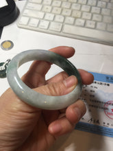 Load image into Gallery viewer, 54.6mm certified 100% natural oily dark green purple jadeite jade bangle pendnat set PA114-9119
