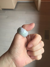 Load image into Gallery viewer, 100% natural type A light purple/green/white broad jadeite jade band ring thumb ring Pb42
