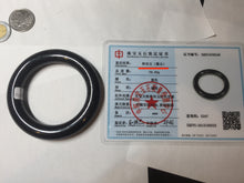 Load image into Gallery viewer, 54.3mm certified 10% Natural black(MO YU 墨玉) meteorite Stellar Night sky chubby round cut nephrite bangle HN1-8246
