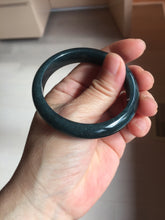 Load image into Gallery viewer, 52.5mm Certified Type A 100% Natural dark green/blue/gray/black Guatemala Jadeite bangle PB276-0696

