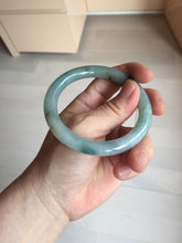 Load image into Gallery viewer, 55.5mm Certified Type A 100% Natural Dark Green Blue Gray Black Moonlit Ink (水墨月色) Round Cut Jadeite Jade Bangle AZ141-0759
