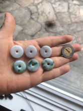 Load image into Gallery viewer, 18mm Type A 100% Natural green/purple/white Jadeite Jade safety Guardian donut Pendant group m99
