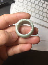 Load image into Gallery viewer, Size 11 100% natural type A oily dark green  broad jadeite jade band ring thumb ring PC246-7
