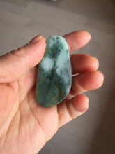 Load image into Gallery viewer, 100% Natural type A dark green black gray (老油青) happy Buddha jadeite pendant PF41
