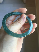 Load image into Gallery viewer, 51mm Type A 100% Natural dark green/black/blue/gray with flying snow Guatemala square style Jadeite bangle PJ45-0679
