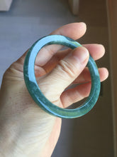 Load image into Gallery viewer, 51mm Type A 100% Natural dark green/black/blue/gray with flying snow Guatemala square style Jadeite bangle PJ45-0679
