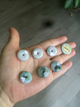 Load image into Gallery viewer, 18mm Type A 100% Natural green/purple/white Jadeite Jade safety Guardian donut Pendant group m99
