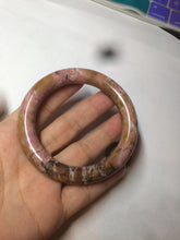Load image into Gallery viewer, 56mm 100% natural red/pink/black/gray/brown round cut rose stone (Rhodonite) bangle SY24
