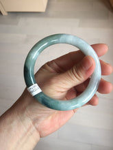Load image into Gallery viewer, 57.5mm Certified Type A 100% Natural Dark Green Blue Gray Black Moonlit Ink (水墨月色) Round Cut Jadeite Jade Bangle BS150-0741

