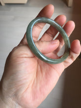 Load image into Gallery viewer, 52mm Certified type A 100% Natural oily dark green gray black slim Jadeite bangle PC214-6220

