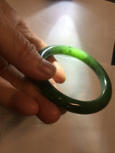 Load image into Gallery viewer, 53.3mm 100% Natural dark green/black round cut nephrite (碧玉) bangle HN98
