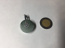 Load image into Gallery viewer, 20mm 100% Natural icy watery light green clear jadeite Jade Safety Guardian Button (donut) Pendant BK106
