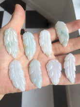 Load image into Gallery viewer, Type A 100% Natural green/yellow/purple Jadeite Jade leaf pendant group m100
