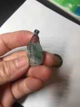 Load image into Gallery viewer, 20mm 100% Natural icy watery light green clear jadeite Jade Safety Guardian Button (donut) Pendant BK106
