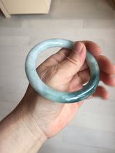 Load image into Gallery viewer, 57.5mm Certified Type A 100% Natural Dark Green Blue Gray Black Moonlit Ink (水墨月色) Round Cut Jadeite Jade Bangle BS150-0741
