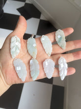 Load image into Gallery viewer, Type A 100% Natural green/yellow/purple Jadeite Jade leaf pendant group m100
