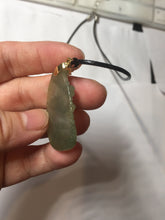 Load image into Gallery viewer, Type A 100% Natural  Light Green gray (淡油冰)Jadeite Jade Loyalty Protection Fortune Dog Pendant  PC236
