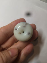 Load image into Gallery viewer, 100% Natural white beige with black/brown flying dandelions Osmanthus fragrant cheese cake nephrite Jade pendant/worry stone HT68
