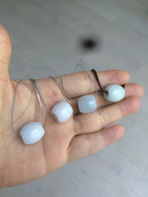 Load image into Gallery viewer, 12-14mm Type A 100% Natural white/light green/purple Jadeite Jade LuluTong (Every road is smooth) pendant S68
