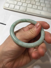 Load image into Gallery viewer, 51mm certified Type A 100% Natural light green sunny green white round cut Jadeite Jade bangle PH165
