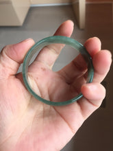 Load image into Gallery viewer, 51.7mm Certified type A 100% Natural oily dark green gray (油青) thin Jadeite Jade bangle PB273-1042
