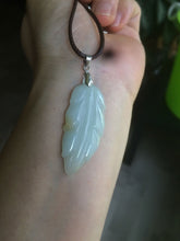 Load image into Gallery viewer, Type A 100% Natural green/yellow/purple Jadeite Jade leaf pendant group m100
