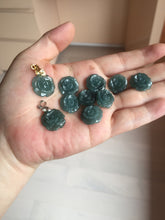 Load image into Gallery viewer, 100% Natural blue green gray Guatemala jadeite Jade flower pendant group AR113
